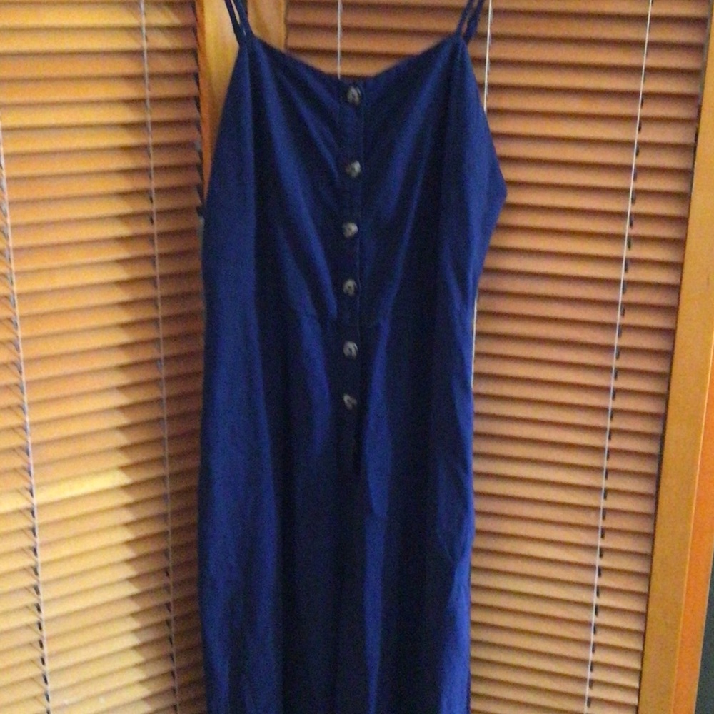 Zara try Women's Blue Button-Front jumpsuit